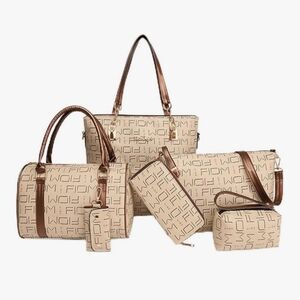 Pahajim Handbags Shoulder Bag Hand Bags Purse Set 6pcs Bags